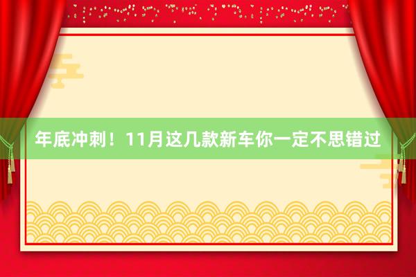 年底冲刺！11月这几款新车你一定不思错过