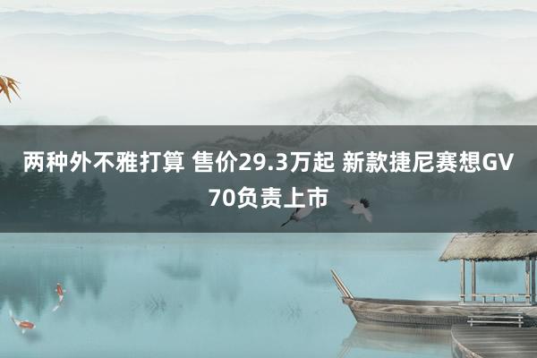 两种外不雅打算 售价29.3万起 新款捷尼赛想GV70负责上市